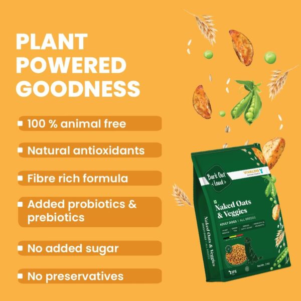 1763672969_61bSKipc8YL._SL1080_.jpg Bark Out Loud by Vivaldis Adult Dry Dog Food Combo- Naked Oats and Veggies, Salmon and Turkey, and Chicken & Ancient Grain - Rich in Protein, Pet Nutrition with Nutrients and Herbs (100 gm, Pack of 3)