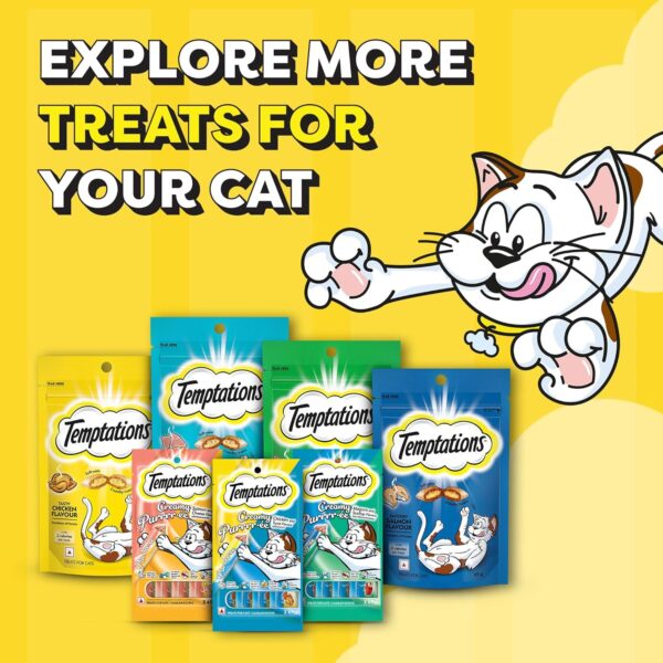Temptations Crunchy Cat Treats, Tempting Tuna Flavour, 85 g, Goodness of Protein, Vitamins & Minerals, Soft Inside Crunchy Outside, Adult, Pebbles
