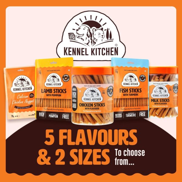 Kennel Kitchen Soft Baked Fish Stick Treats for Dogs, 100g (Pack of 1) | Soft Dog Chew Sticks | Dog Treats for Adult Dogs and Puppies