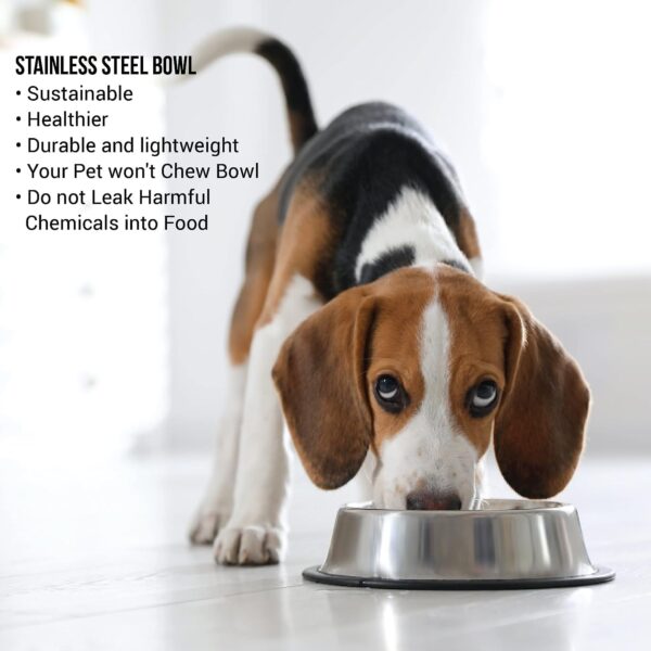 1764051408_71oxeIOuZ3L._SL1500_.jpg Pets Empire Stainless Steel Dog Bowl, Dog Food Bowl, Dog Feeding Bowl, Medium (Set of 2 x 700ml)