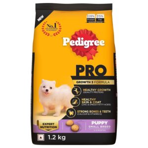 Pedigree PRO Puppy Small Breed, 1.2 kg Dry Dog Food, Vet Trusted Brand, Expert Nutrition, Quality Protein, 33% More Nutrients (2-9 Months)