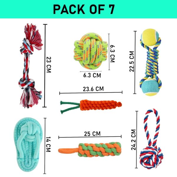 1764214097_71-ArbgL1fL._SL1500_.jpg cature Care by Nature Pet Cotton Rope Pet Toys Pack of 7, Tug Ropes Toy Set, for Aggressive Chewers, Pet Pull Toys Pets/Made Cotton