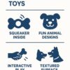 The Pets Company Latex Squeaky Chew Dog/Puppy Toy for Puppies & Small Dogs | Durable, Animal Design, Non-Toxic, for Playing, Teething and Chewing | Mini Pengiun - 5 Cm (Color May Vary)