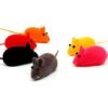 PETS EMPIRE Fun Plush Cat Rats, Cats Hunting Mouse Toys, Bite Proof Cat Squeek Toy, Interactive Mice Plush Squeaky, Kitten Playing Toys Rat, Soft Mouse Toys for Cats, Kittens - 6Pcs (Color May Vary)