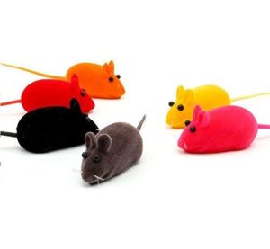 PETS EMPIRE Fun Plush Cat Rats, Cats Hunting Mouse Toys, PETS EMPIRE Fun Plush Cat Rats, Cats Hunting Mouse Toys, Bite Proof Cat Squeek Toy, Interactive Mice Plush Squeaky, Kitten Playing Toys Rat, Soft Mouse Toys for Cats, Kittens - 6Pcs (Color May Vary)