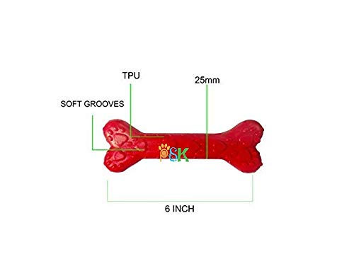 PSK PET MART Rubber Large Chew Bone, Interactive Dog Chew Toy for Adult Dogs, Combo (Spike Ball + Triangle + Bone) (Multi-Colour)(Pack of 1Pcs)