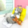 410oe8LwHGL.jpg Mouse & Cat Cute Sleeping Car Dashboard Accessories Toy Best Animated Most Loved Cartoon Figurine for Car Interior, Office Desk & Tabletop Decoration | Premium Resin Collectible Gift