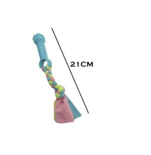PETS EMPIRE Pet Dog Puppy Cotton Chew Knot Toy Durable PETS EMPIRE Pet Dog Puppy Cotton Chew Knot Toy Durable Braided Bone Shape Rubber Interactive Pet Tool Dog Accessories - Pack of 2
