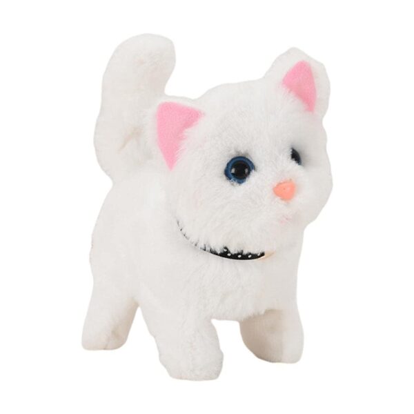 Hopping Walking Cat Toy with Sounds, Walking Cat Wiggling Tail, Twitching Mouth and Nose, Educational Interactive Cat Toy for Baby Kids