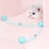 Qpets® Smart Cat Toy Ball with LED Lights, 360° Automatic Rotating & Obstacle Avoiding Interactive Chasing Toy, USB-C Rechargeable Durable ABS Silicone Ball for Indoor Cats, 2 Play Modes, 1-Pack