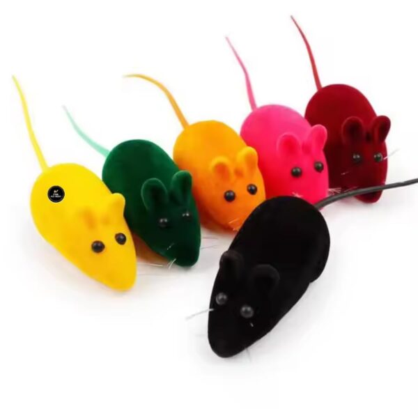 PSK PET MART Fun Plush Cat Rats, Cats Hunting Mouse Toys, Bite Proof Cat Squeek Toy, Interactive Mice Plush Squeaky, Soft Mouse Toys for Cats, Kittens - 3Pcs (Pack of 1) (Color May Vary)
