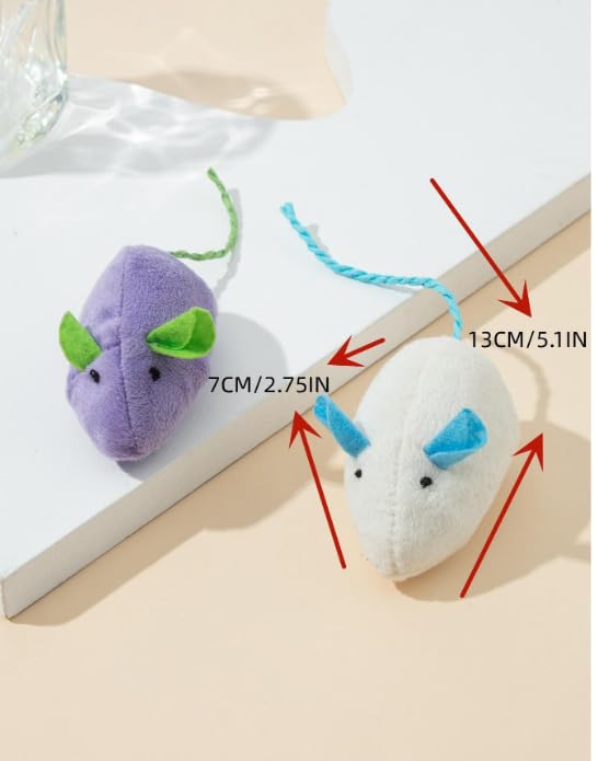 Dog Trust Durable and Non Toxic Funny Nylon Rope Mouse Cat Toy Ideal for Chewing & Playing Small Cats/Kittens and Puppies - Set of 2 pcs