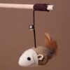 41DPtGhwvxL.jpg PSK PET MART Cat Teaser Playing Stick & Feather Interactive Teasing Wand Toy with Rod Length 40 cm, Rope Length 67cm (Mouse Bell)