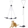 Qpets® Cat Teaser Toys, Cat Feather Toys, Hanging Cat Toys Qpets® Cat Teaser Toys, Cat Feather Toys, Hanging Cat Toys for Indoor Cats Interactive Elastic Rope, Cat Toys for Persian Cat Soft Toy with Plushed Mice Pendent