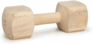 RvPaws Wooden Dumbbell Chew Toy, 100% Natural Wood Training Toy for Dogs and Puppies - Keeps Teeth and Gums Healthy Oral Care