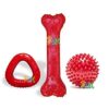 PSK PET MART Rubber Large Chew Bone, Interactive Dog Chew Toy for Adult Dogs, Combo (Spike Ball + Triangle + Bone) (Multi-Colour)(Pack of 1Pcs)