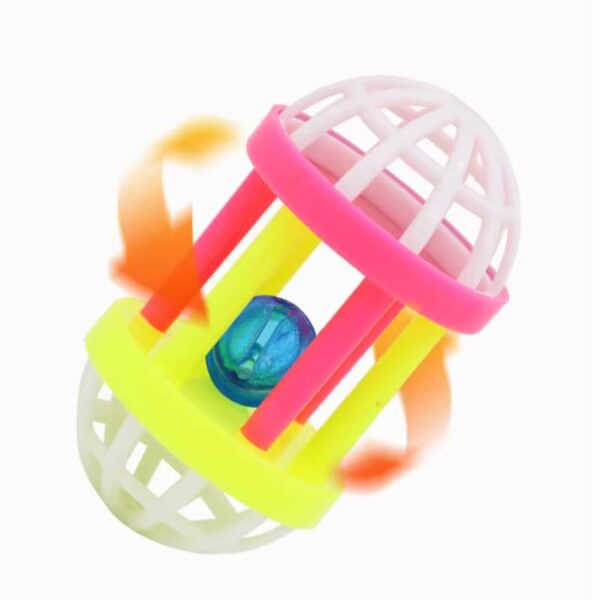 41Xx-aoHQL.jpg PSK PET MART New pet cat Supplies Two-Color Bell Ball with Colorful Flower Drum Sound Toy Pack of 3Pcs Set