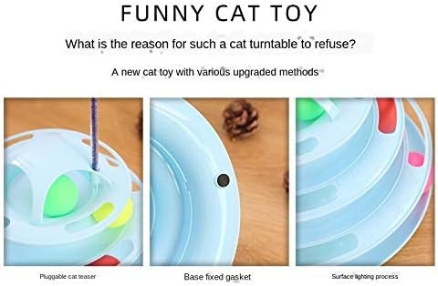 Dog Trust Cat Toy Roller Cat Toys Interactive with Three Colorful Ball Interactive Kitten Fun Mental Physical Exercise Puzzle Toys for Indoor Blue