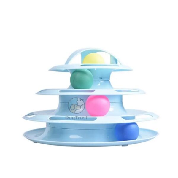 Dog Trust Cat Toy Roller Cat Toys Interactive with Three Colorful Ball Interactive Kitten Fun Mental Physical Exercise Puzzle Toys for Indoor Blue