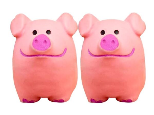 41nd50yyLfL.jpg PETS EMPIRE Pet Chew Rubber Squeaky Pig, Latex Squeaky Toys, Pet Chew Piggy, Flexible Piggy Sound Dog Toys, Funny Dogs Chewy Toy, Interactive Teething Toy for Dogs, Pups, Puppies - Pack of 2