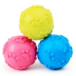 Dog Trust Dog Squeaky Balls, Indestructible Dog Toys for Aggressive Dog Trust Dog Squeaky Balls, Indestructible Dog Toys for Aggressive Chewers Large/Medium Breed, Durable Tough Chew Toys for Aggressive Chewers, Natural Rubber Dog Balls Interactive Toys 2pcs Ball;