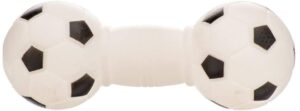Dog Trust Dog Toys Football Dumbbell Shaped Dog Squeeze Squeaky Pet Chew Toy- Large, Colour May Vary