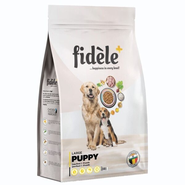 Fidele+ Dry Dog Food 1 Kg Large Breed Puppies Complete & Balanced Diet Supports Growth, Energy, Joints & Immunity No Artificial Flavours, Preservatives