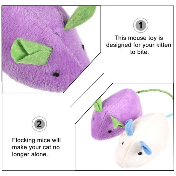 Dog Trust Durable and Non Toxic Funny Nylon Rope Mouse Cat Toy Ideal for Chewing & Playing Small Cats/Kittens and Puppies - Set of 2 pcs