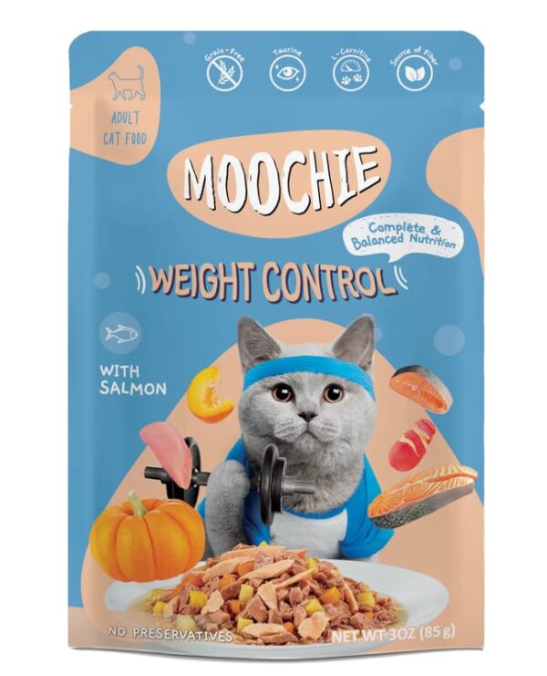 Moochie Weight Control cat Food Mince with Salmon Pack of 1 x 85g