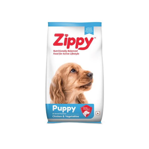 Zippy Puppy Dry Dog Food - 1.2 Kg, Real Chicken & Vegetables, Nutritionally Balanced Dog Food for All Breeds, with Vitamins, Minerals, Probiotics & Salmon Oil