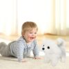 ANKRI White Walking and Barking Dog Soft Puppy Toy for Kids Battery Operated Plush That Walks & Moves Tail Interactive Cute Toy Gift for Girls & Boys | Pack of 1