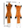 The Pets Company No Stuffing Plush Puppy, Dog Chew Toy Squeaky Crinkle Crackle, Durable Toys for Dogs, Interactive Pet Chew Toys for Small Medium Large Breeds, Boredom Buster - Fox (44 Cms)