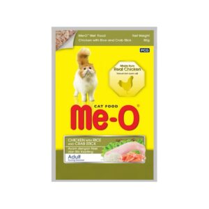 Me-O, Chicken with Rice &Crab Stick 80G, Wet Food, Pack of 12 (80G X 12, 960G)