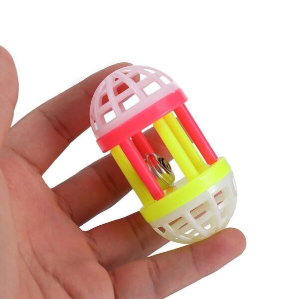 514RCd95lqL.jpg PSK PET MART New pet cat Supplies Two-Color Bell Ball with Colorful Flower Drum Sound Toy Pack of 3Pcs Set