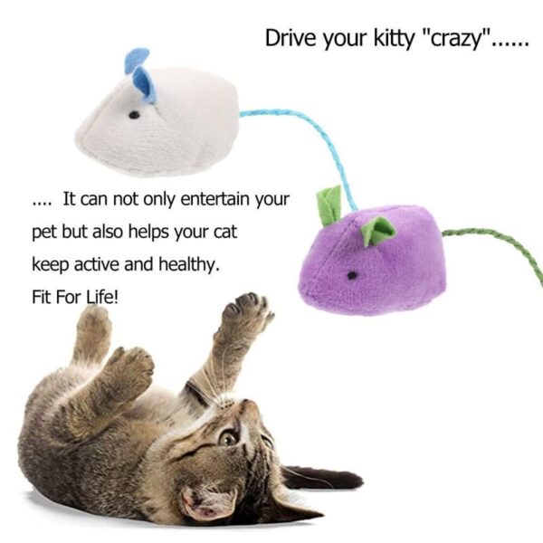 Dog Trust Durable and Non Toxic Funny Nylon Rope Mouse Cat Toy Ideal for Chewing & Playing Small Cats/Kittens and Puppies - Set of 2 pcs