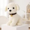 Storio Soft Plush White Puppy Stuffed Animal with Bell Collar| Kids Animal Home Decor for Boys & Girls Soft Dog Plush Toy - 25cm