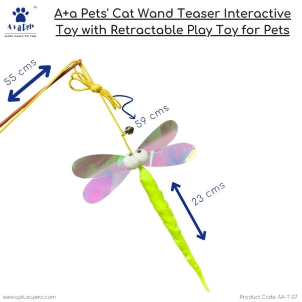 516AU4W7hrL._SL1024_.jpg A+a Pets' Cat Wand Teaser Interactive Toy with Feather Tail Play Toy for Cats, Puppies, and Small Animals (Caterpillar)