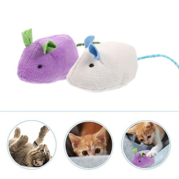 Dog Trust Durable and Non Toxic Funny Nylon Rope Mouse Cat Toy Ideal for Chewing & Playing Small Cats/Kittens and Puppies - Set of 2 pcs