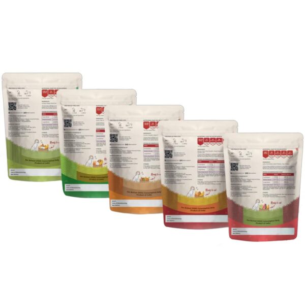 Benny's Bowl Fresh Dog Food - Trial Packs - 5 Packs X 100g (All Recipes), All Life Stages, Semi-Solid