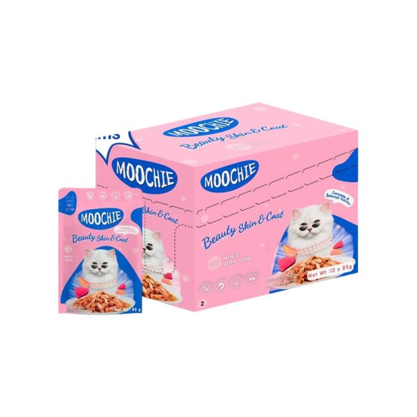 Moochie Tasty Wet Cat Food, (85g X 6 Pouches) Grain Free Cats Gravy Meal, Beauty Skin & Coat with Tuna, No Artificial Flavours Kitten Food, Non-Vegetarian Cat Foods Pouch for Kittens