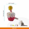 Barkbutler x Fofos Birthday Cake Cat Toy - US Grade Organic Catnip, Multicoloured Textured Toys, Cat Accessories with Super Soft Fabrics & a Pom-Pom - Perfect as Kitten Toys