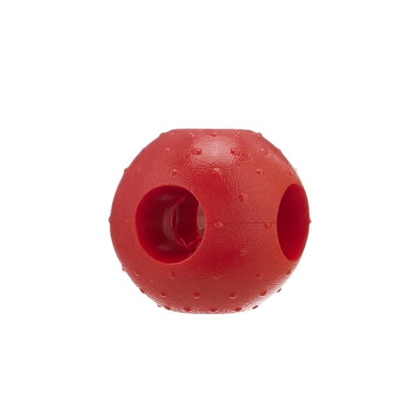 Amazon Basics Dog Toys (Set of 3) - Red Hole Ball, Squeezy Pear Fruit Toy and Twisted Pull Ring | Interactive Play for Dogs & Puppies