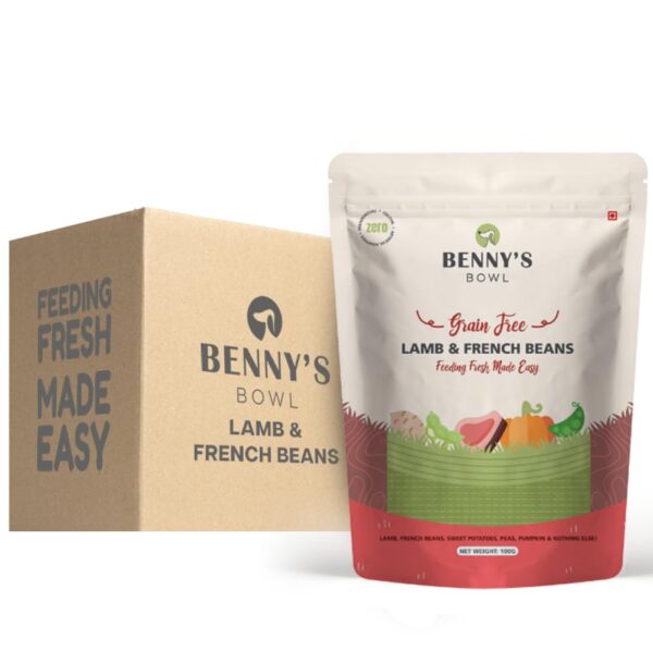 Benny's Bowl Fresh & Wet Dog Food - Lamb and Benny's Bowl Fresh & Wet Dog Food - Lamb and French Beans - 15 Packs x 100 G |, Human-Grade, Gently Cooked | Natural Wet Food for Dogs,All Life Stages