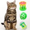 51DzXlotFmL.jpg PSK PET MART New pet cat Supplies Two-Color Bell Ball with Colorful Flower Drum Sound Toy Pack of 3Pcs Set