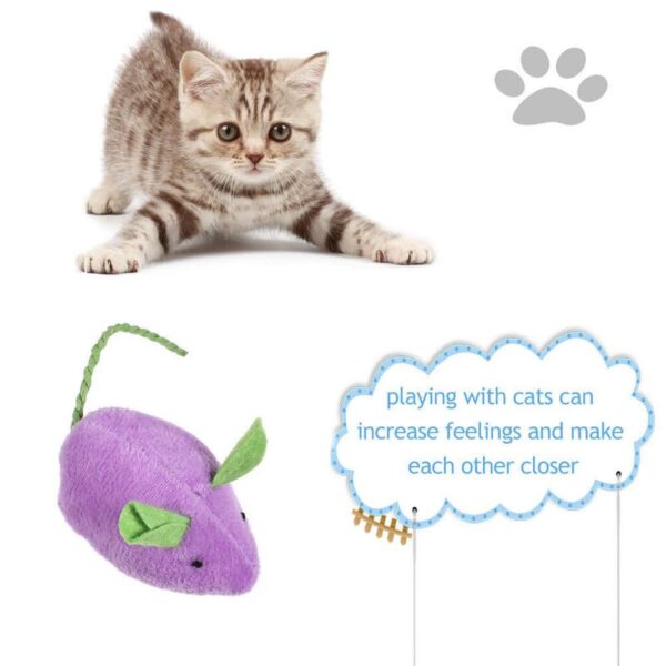 Dog Trust Durable and Non Toxic Funny Nylon Rope Mouse Cat Toy Ideal for Chewing & Playing Small Cats/Kittens and Puppies - Set of 2 pcs