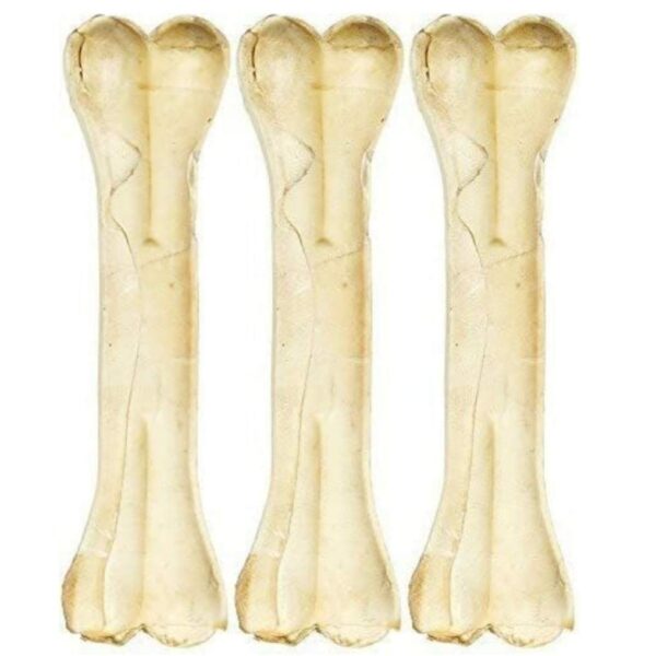 Pressed Dog Bone 6 inches Bones Medium to Adult Dog Pressed Dog Bone 6 inches Bones Medium to Adult Dog Chew Treat, Chicken Flavor - Pack of 3