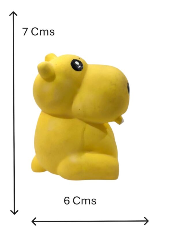 51FGHsgeNJL._SL1500_.jpg The Pets Company Latex Squeaky Chew Dog/Puppy Toy for Puppies & Small Dogs | Durable, Animal Design, Non-Toxic, for Playing, Teething and Chewing | Sitting Hippo - 7 Cm (Color May Vary)