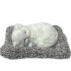 Sleeping Cat Plush Toy with Press Simulation Sound, Stuffed Cat Animal Fur Soft Toys with Sound for Kids Car Dashboard Cat & Office Desk Decoration
