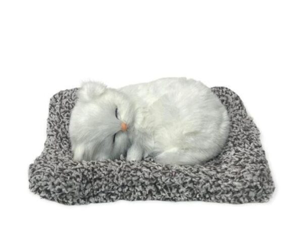 Sleeping Cat Plush Toy with Press Simulation Sound, Stuffed Cat Animal Fur Soft Toys with Sound for Kids Car Dashboard Cat & Office Desk Decoration