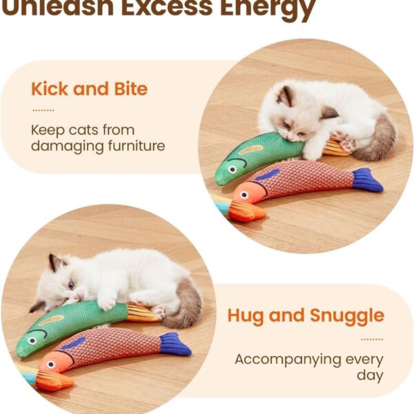 51HZVpeEHL.jpg D&C PAWS Catnip Fish Toy for Cats Soft and Durable, Interactive Cat Kicker Toys for Indoor Kitten Exercise 8 Inches Teething Chew Toy for All Breeds (Pack of 1 Pcs, Multicolor)